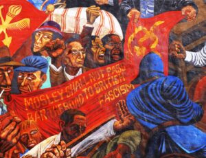 Scene from the Cable Street mural