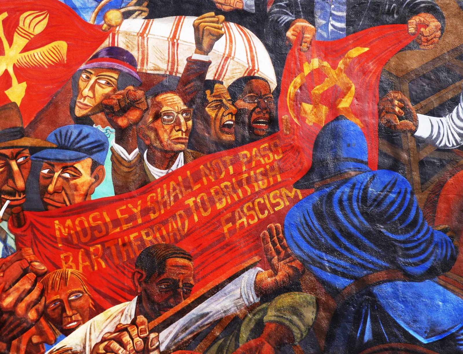 Scene from the Cable Street mural